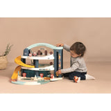 SMOBY - Garage 1er âge - Little Smoby - 3 niveaux - Accessoires inclus : 1 voiture, 1 hélicoptere, 4 pistes - Des 18 mois