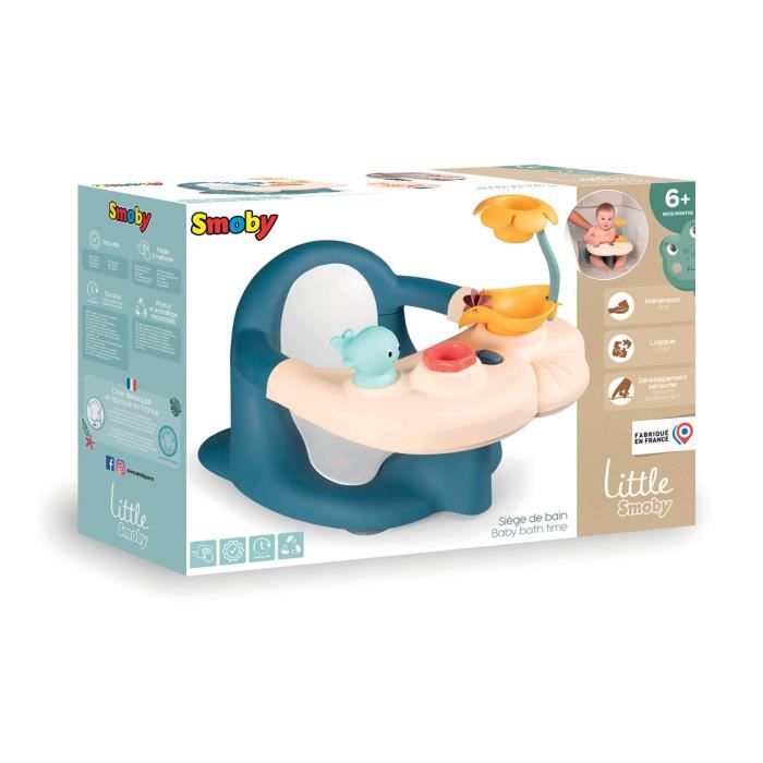 SMOBY - Little Smoby - Siege de Bain - 2 en 1 - Tablette d'Activités Réglable - Ventouses Incluses - des 6 Mois - Fabriqué en France