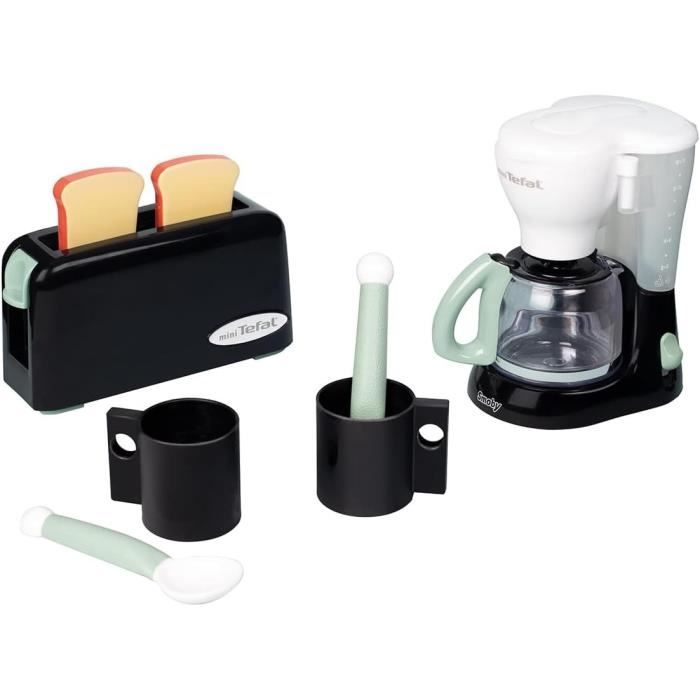 Set petit déjeuner Tefal - Smoby - Grille pain + cafetiere + tasses et cuilleres - Dés 3 ans