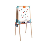Smoby - Tableau en bois double face - Ardoise craie et Blanche magnÈtique - Pliable et hauteur ajustable - 80 accessoires - DÈs 3ans