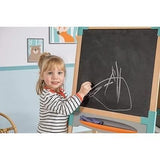 Smoby - Tableau en bois double face - Ardoise craie et Blanche magnétique - Pliable et hauteur ajustable - 80 accessoires - Dés 3ans