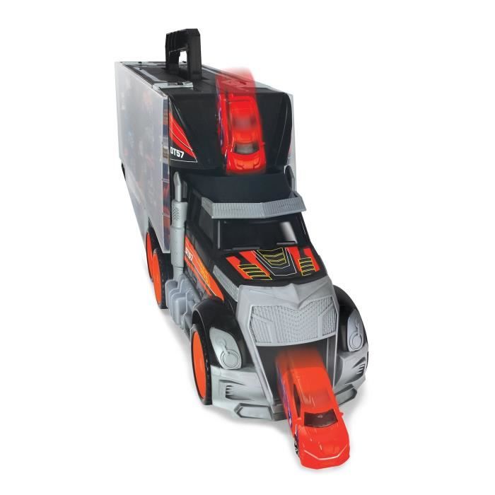 Camion transporteur de voitures - Dickie Toys - Truck Carry Case - 7 véhicules die-cast - 62cm