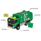 Camion Poubelle Volvo - MAJORETTE - Grand Série 19 cm - Échelle 1/43 - Portes ouvrantes, sons et lumieres - Des 3 ans