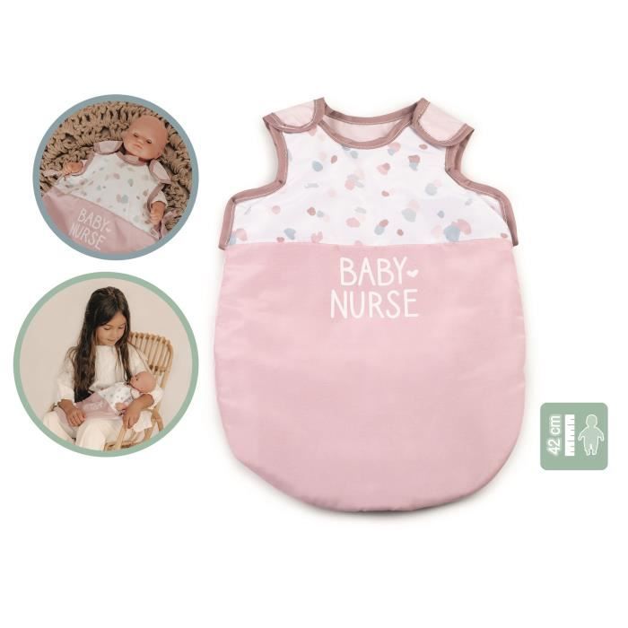 SMOBY - Baby Nurse Turbulette pour poupons jusqu'a 42cm - Porte-bÈbÈ en tissu rÈglable
