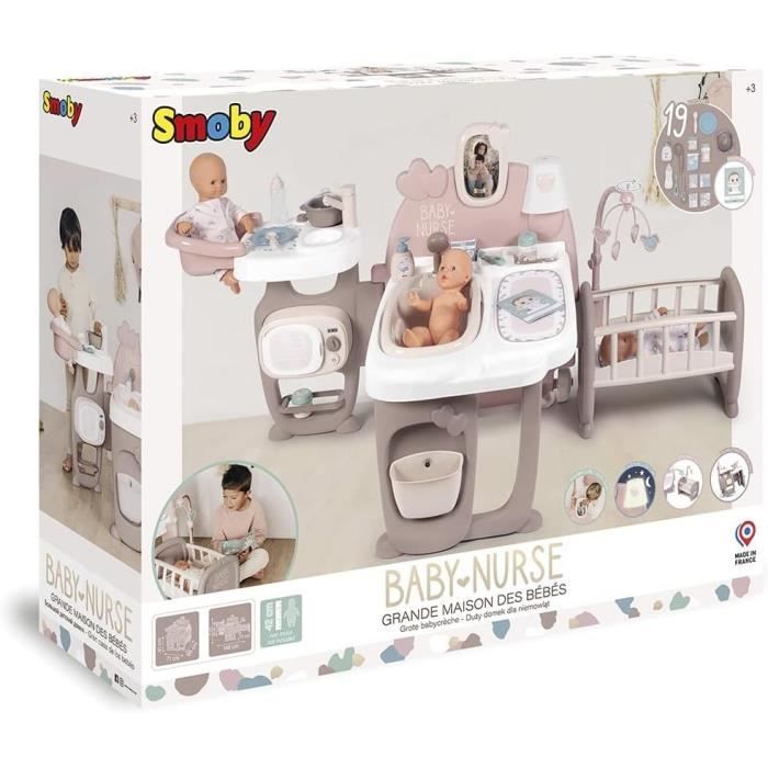 SMOBY - Baby Nurse Grande Maison des BÈbÈs - Cuisine, Salle de Bain et Chambre - FabriquÈ en France