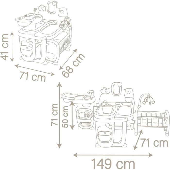 SMOBY - Baby Nurse Grande Maison des BÈbÈs - Cuisine, Salle de Bain et Chambre - FabriquÈ en France