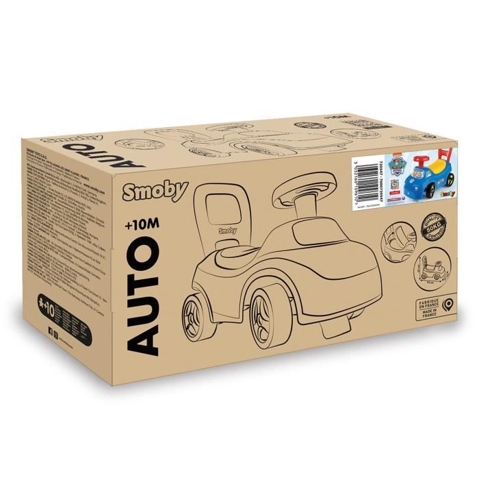 Smoby - Porteur auto enfant 2 en 1 - Pat' Patrouille - Coffre sous la selle - Des 10 mois - Fabrication française