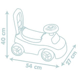 Little Smoby - Porteur Auto - Coffre sous la selle + siege - Klaxon - A partir de 10 mois - Fabrication française