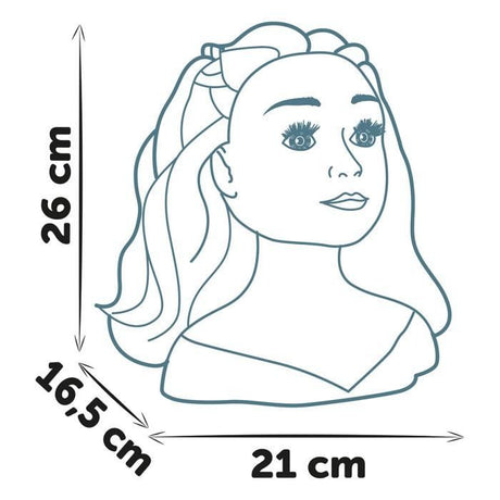 Smoby - Tete a coiffer blonde - Facile a coiffer - 19 accessoires réalistes - Levres thermosensibles - Trappe de rangement