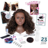 Smoby - Tete a coiffer cheveux afro - Facile a coiffer - 23 accessoires rÈalistes - Levres thermosensibles - Trappe de rangement