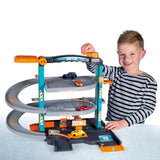 Garage City Flex - MAJORETTE - 3 niveaux - Station lavage, pompe, ascenseur- 5 véhicules inclus - Des 3 ans