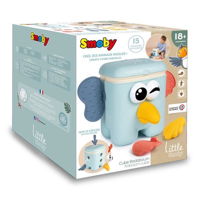 Little Smoby -  Cube éveil Badaboum - Création d'animaux rigolos - Fabrication française