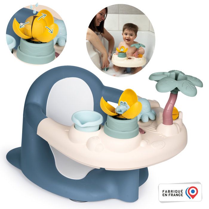 Little Smoby - Siege de bain et tablette d'activités réglable 2 en 1 - Des 6 mois
