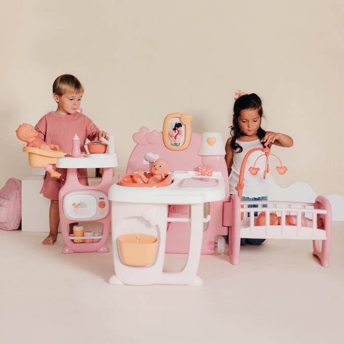 SMOBY - Baby Nurse - Grande maison des bébés pour poupons - 19 accessoires - des 3 ans