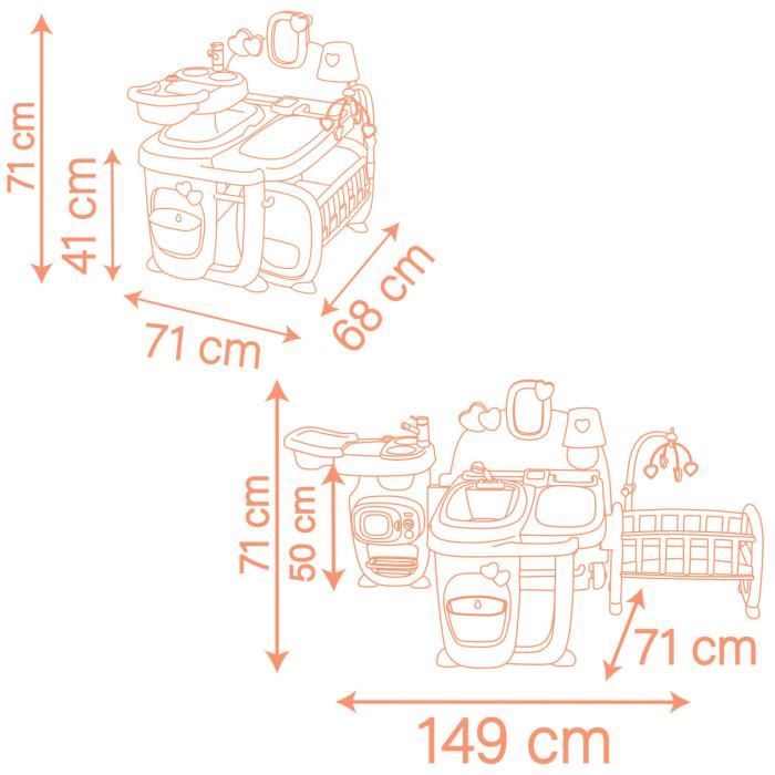 SMOBY - Baby Nurse - Grande maison des bébés pour poupons - 19 accessoires - des 3 ans
