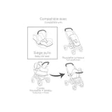 SMOBY - Maxi cosi - Siege + Chaise haute rose  -3 en 1 - Pour poupon - Des 3 ans