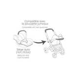 SMOBY - Maxi cosi - Poussette Jumeaux beige  - Pour poupon - Des 3 ans