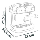 SMOBY - Machine Expresso - Jouet d'Imitation Réaliste - Sons et Effets Lumineux - 6 Accessoires - Développer la Créativité