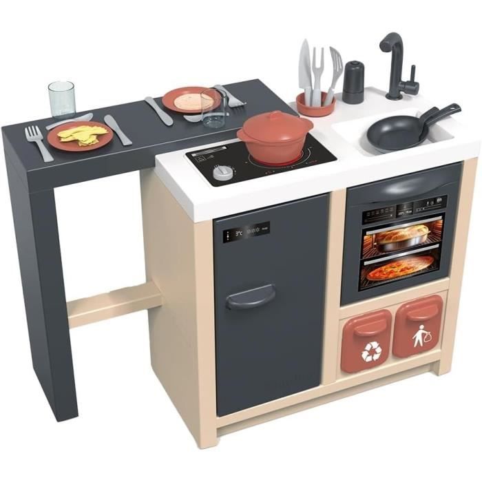 SMOBY - Cuisine Ilot - Design Moderne - Surface de jeu 360° -  Fonctions Traditionnelles - 23 Accessoires - des 3 ans