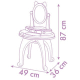 Smoby - Gabby et la Maison Magique - Coiffeuse enfant 2 en 1 - Tabouret inclus - 12 accessoires - Miroir orientable