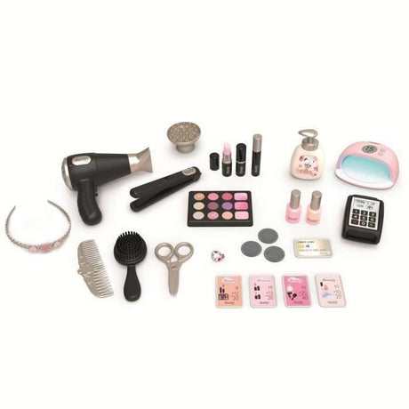 SMOBY -  My Beauty Center - Institut de Beauté 3 en 1 - Coiffure, Onglerie, Maquillage Factice - 26 Accessoires - Des 3 ans