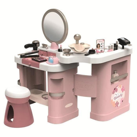 SMOBY -  My Beauty Center - Institut de Beauté 3 en 1 - Coiffure, Onglerie, Maquillage Factice - 26 Accessoires - Des 3 ans