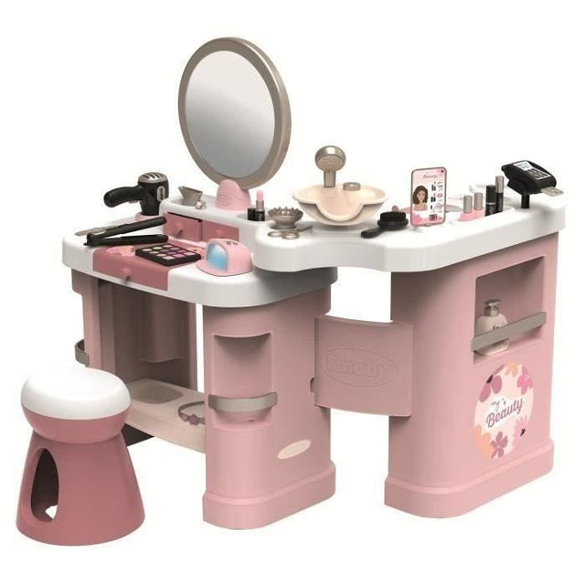 SMOBY -  My Beauty Center - Institut de Beauté 3 en 1 - Coiffure, Onglerie, Maquillage Factice - 26 Accessoires - Des 3 ans