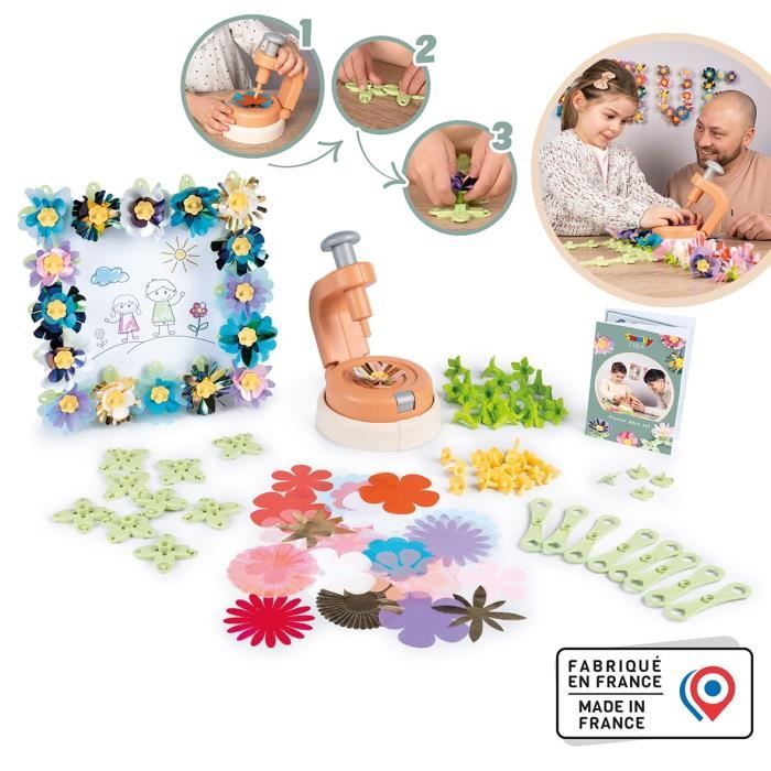 Smoby - Loisirs crÈatif - Set de crÈation fleurs objets dÈcoratifs - 200 accessoires - FabriquÈ en France