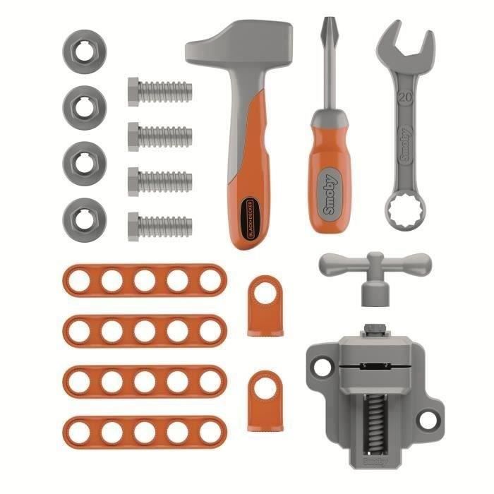SMOBY - Black+Decker - Diable Bricolo - Jouet d'Imitation - Facile a Tranporter - 18 Accessoires Inclus - A Partir de 3 ans