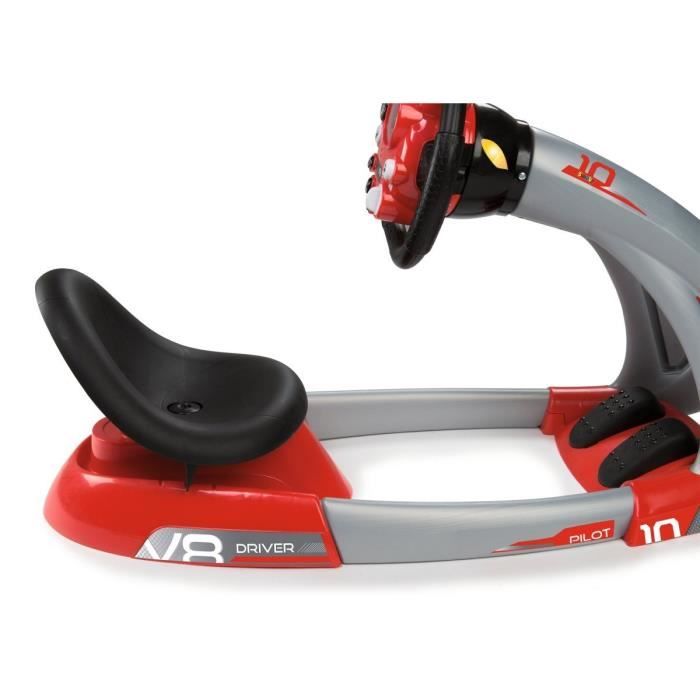 Smoby - Simulateur de conduite Pilot V8 - Rouge et noir - 370206