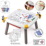 Smoby - Table créative enfant - feutre effaçabl, 2 grandes feuilles de coloriage - 9 accessoires - Des 3 ans