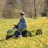 Smoby - Tracteur Farmer XL Vert + Remorque - Tracteur a Pédales - Siege Ajustable - Volant avec Klaxon - Capot Ouvrable - Des 3 ans