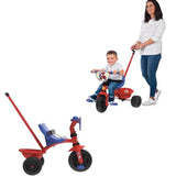 Smoby - Tricycle Be Fun - Spidey - Evolutif de 15 mois a 3 ans - Canne parentale réglable sur 3 positions - Ceinture de sécurité