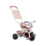 Smoby -Tricycle Èvolutif enfant Be Fun Confort - Rose - Canne parentale amovible - Repose-pieds rÈtractable