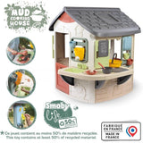 Smoby Life - Mud Cooking House - Fabriquée en France - Matiere Recyclée - 16 accessoires - Des 2 ans