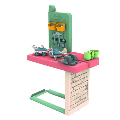 Smoby Life - Atelier de bricolage adapté aux maison Smoby - Fabriquée en France - Matiere Recyclée - 39 accessoires - Des 2 ans