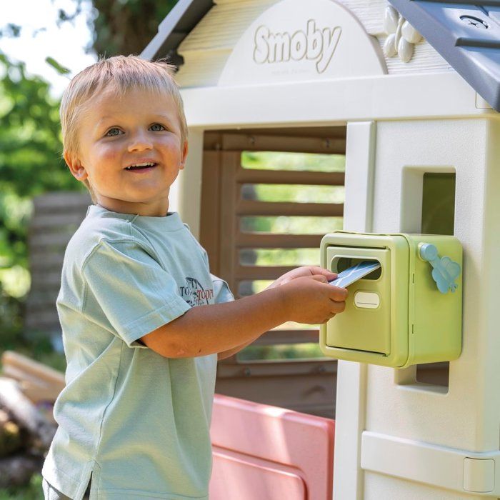 Smoby Life - Boîte au lettres adapté maisons Smoby - Fabriquée en France - Matiere Recyclée - 4 accessoires - Des 2 ans