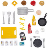 Jouet d'Imitation Food Corner Restaurant - 29 Accessoires - Cuisine Resto avec Lecteur CB, Smoby