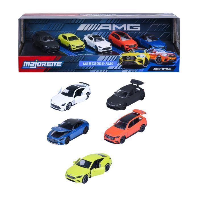 Coffret Cadeau 5 Véhicules Mercedes-AMG - MAJORETTE - 2 exclusifs - Portes ouvrantes - Échelle 1/64 - Des 3 ans