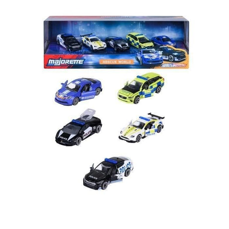 Coffret Cadeau 5 Véhicules SOS Monde - MAJORETTE - Secours européens - 2 exclusifs - Échelle 1/64 - Des 3 ans