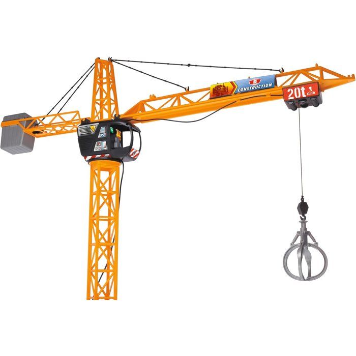 Grue filoguidée 120cm - DICKIE TOYS - Travaux publics - Tourne a 350° - Accessoires inclus