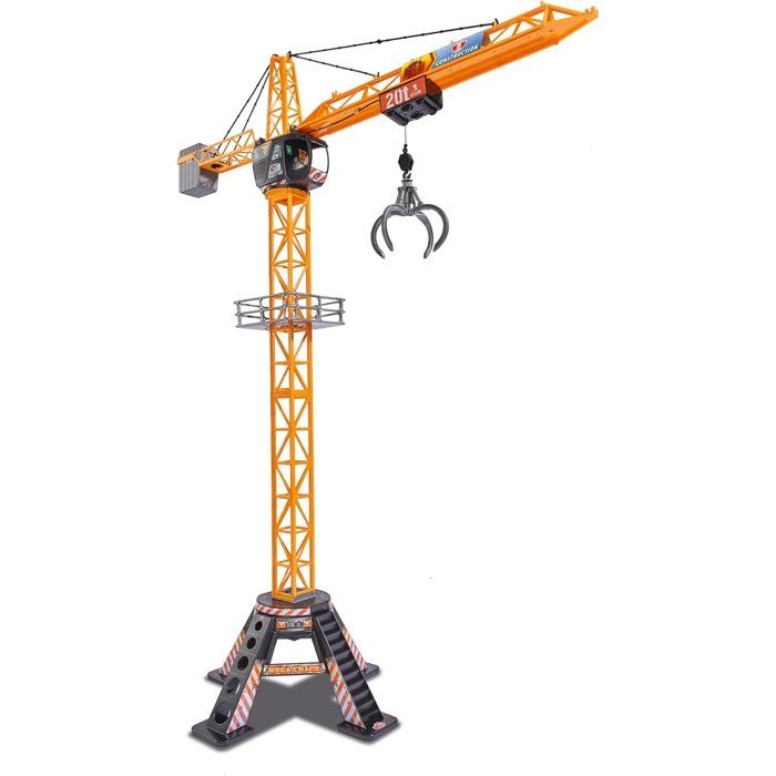 Grue filoguidée 120cm - DICKIE TOYS - Travaux publics - Tourne a 350° - Accessoires inclus