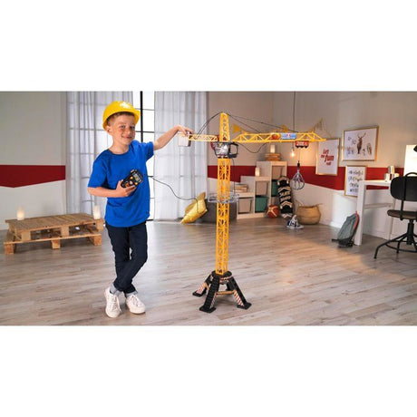 Grue filoguidée 120cm - DICKIE TOYS - Travaux publics - Tourne a 350° - Accessoires inclus