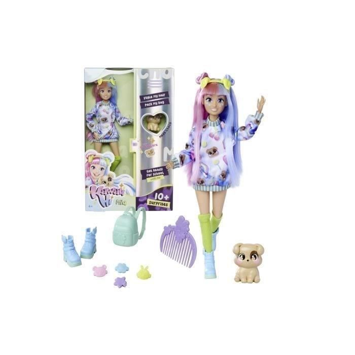 Kawaii Hi Mia - Poupée Mannequin Articulée - A Coiffer et Looker - Nombreux Accessoires et Son Chien - Des 4 ans