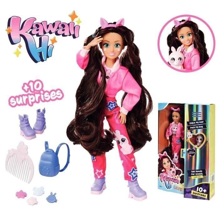 Kawaii Hi Lucy - Poupée Mannequin Articulée Kawaii - A Coiffer et Looker - Nombreux Accessoires et Son Lapin - Des 4 ans
