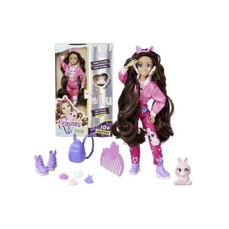 Kawaii Hi Lucy - Poupée Mannequin Articulée Kawaii - A Coiffer et Looker - Nombreux Accessoires et Son Lapin - Des 4 ans