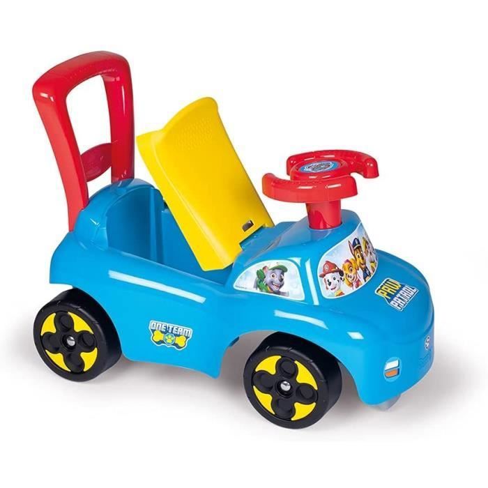 Smoby - Porteur auto Pat'Patrouille - Fonction Trotteur - ButÈes anti-bascule - Coffre a jouets