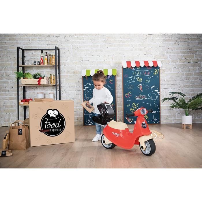 Porteur Scooter Food Express - Smoby - Roues Silencieuses - Porte-Bagage - Mallette Amovible