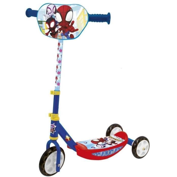 Smoby - Spidey - Patinette 3 roues silencieuses - Structure mÈtal - Trottinette enfant guidon rÈglable