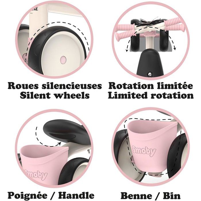 SMOBY - Minnie Porteur Rookie - Roues silencieuses - Petit Coffre a Jouets - Facilement Transportable - A Partir de 12 Mois